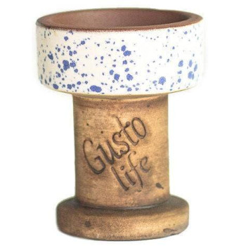 Чаша для кальяну Gusto Bowls Rook Білий в синю точку - фото №1 Аромадим