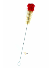 Щітка для колби Kaya Cleaning Brush with Woolen Top, 50cm red/ecru - фото №1 Аромадим