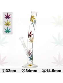 Бонг стеклянный HANGOVER Multi Leaf H:32cm-D:34mm-SG: 14,5mm - фото №1 Аромадым