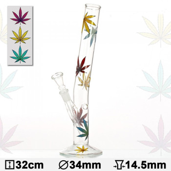 Бонг стеклянный HANGOVER Multi Leaf H:32cm-D:34mm-SG: 14,5mm - фото №1 Аромадым