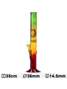 Бонг скляний Rasta Lion-H:35cm-?:36mm - фото №1 Аромадым