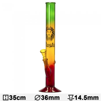 Бонг скляний Rasta Lion-H:35cm-?:36mm - фото №1 Аромадим