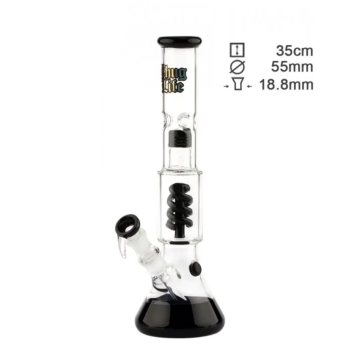 Бонг стеклянный Thug Life | OG Series V2 Black - H:35cm - SG:18.8mm - D:55mm - фото №1 Аромадым