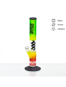 Бонг стеклянный Amsterdam RASTA CLUB -H:40cm-?:51mm - фото №1 Аромадым