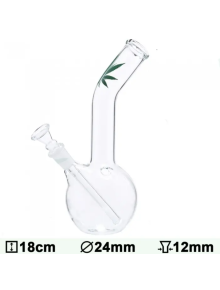 Бонг скляний Small Leaf Bouncer Saxo H:18cm - Ø:24mm PG:12mm - фото №1 Аромадим