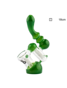 Бонг скляний Saxo Green Bubbler - H:18cm - фото №1 Аромадим
