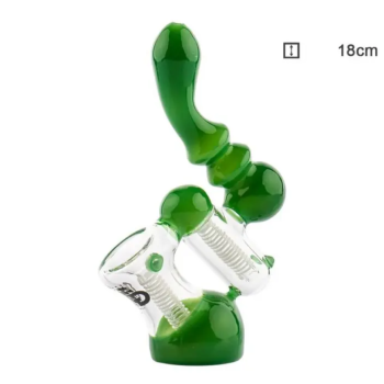 Бонг скляний Saxo Green Bubbler - H:18cm - фото №1 Аромадим