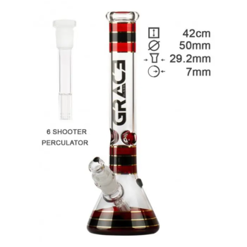 Бонг скляний Grace Glass | Striped Series Red H:32cm - D:50mm - SG:29mm - фото №1 Аромадим