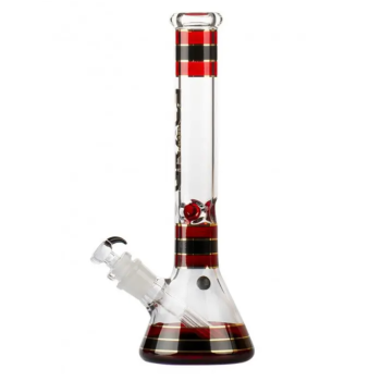 Бонг скляний Grace Glass | Striped Series Red H:32cm - D:50mm - SG:29mm