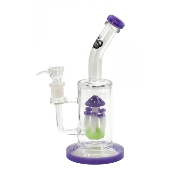 Бонг скляний Grace Glass Purple Mushroom Percolator H:36cm SG:18.8mm d:65mm - фото №1 Аромадим