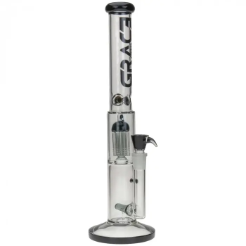 Бонг склянний Grace Glass Limited Edition Black Barrel Bong H:42cm D:55mm Socket:18,8cm TH:5mm - фото №1 Аромадим
