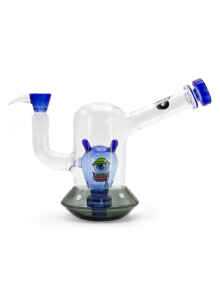 Бонг скляний Grace Glass Spaceship Alien Bong Blue H:18cm SG:18.8mm d:70/25mm - фото №1 Аромадим