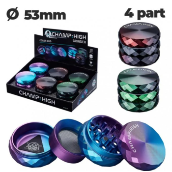 Гріндер алюмінієвий C. HIGH COLOR DUO D:53 MM ALU GRINDER - фото №1 Аромадим