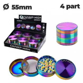 Гриндер металлический CHH METAL RAINBOW GRINDER D:55 mm 4 LAY - фото №1 Аромадым