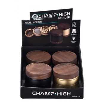 Гріндер деревяний CHAMP HIGH ROUND WOODEN GRINDER 62MM