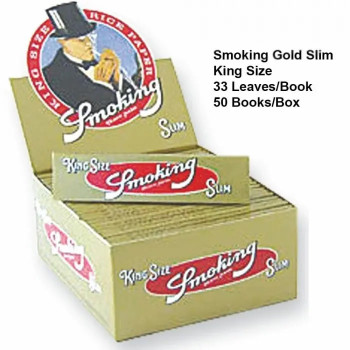 Бумага для самокруток GOLD Smoking Slim KingSize 33 - фото №1 Аромадым