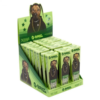 Бумага для самокруток G-Rollz | Pets Rock "Rap" Organic Green Hemp - 3 KS Cones