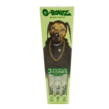 Папір для самокруток G-Rollz | Pets Rock "Rap" Organic Green Hemp - 3 KS Cones