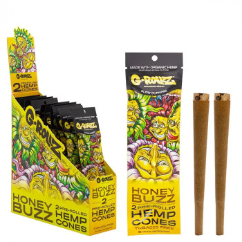Бумага для самокруток G-ROLLZ - 2x Honey Flavored Pre-Rolled Hemp Cones - фото №1 Аромадим