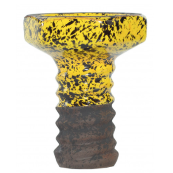 Чаша для кальяну Telamon Evil Screw Glaze Черно - Желтая - фото №1 Аромадим