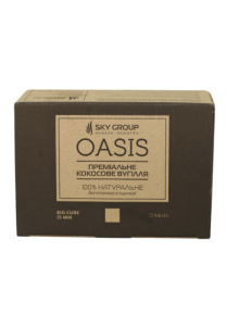 Вугілля для кальяну кокосове Oasis 1кг кубик 25 мм в упаковке - фото №1 Аромадим