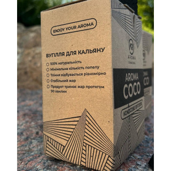 Вугілля для кальяну кокосове Aroma Coco ( 1 кг, 72 шт )