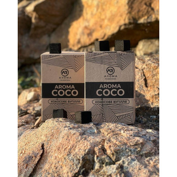 Вугілля для кальяну кокосове Aroma Coco ( 1 кг, 72 шт ) - фото №1 Аромадим